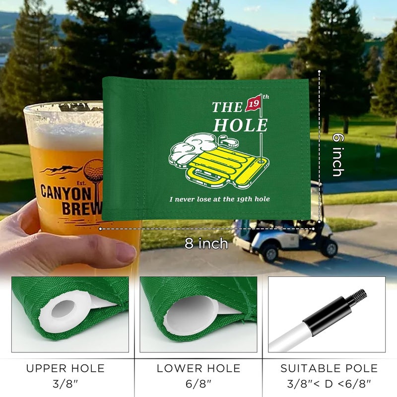 KINGTOP 19th Hole Golf Flag for Backyard Practice Putting Green, PGA Junior Standards, Double Sides 420D Nylon with Tube Insert, 6x8 Inch - Image 3